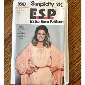 Vintage 1970s Simplicity 8507 Sewing Pattern Sz XXS - XS Dress & Shawl COMPLETE